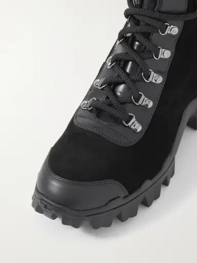 Moncler Helis Logo-print Leather-trimmed Suede Ankle Boots | Thumbnail 4