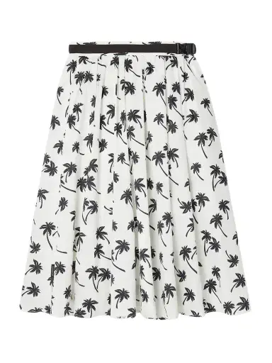 Moncler Belted Pleated Printed Shell Skirt | Thumbnail 1