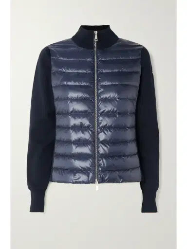 Moncler Padded Quilted Shell And Cotton-jersey Down Jacket | Thumbnail 1 Moncler Padded Quilted Shell And Cotton-jersey Down Jacket | Thumbnail 1