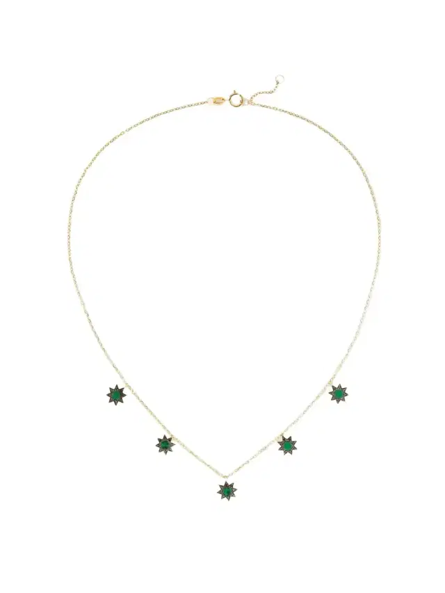 Cosmic Ibiza Mini 18-karat Gold, Malachite And Diamond Choker