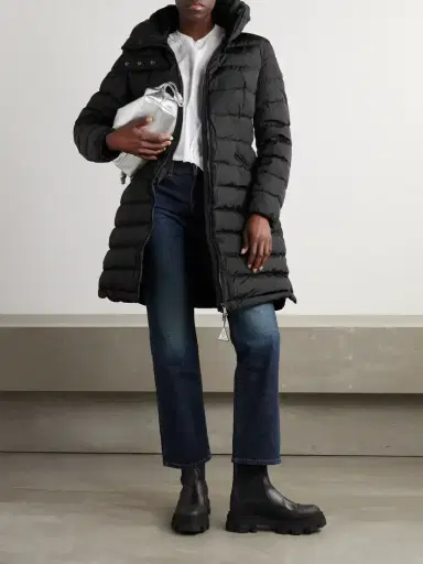 Moncler Flammette Hooded Quilted Shell Coat | Thumbnail 2 Moncler Flammette Hooded Quilted Shell Coat | Thumbnail 2