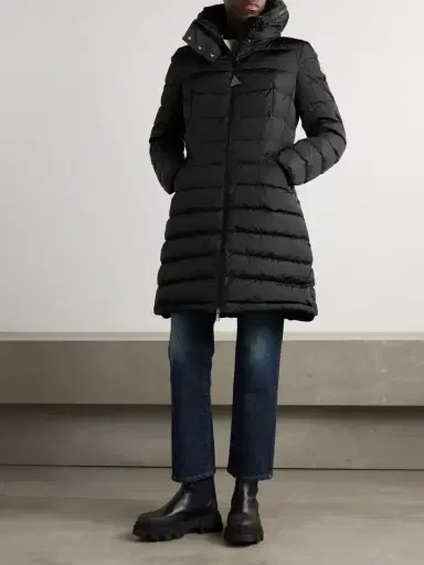 Moncler Flammette Hooded Quilted Shell Coat | Thumbnail 4 Moncler Flammette Hooded Quilted Shell Coat | Thumbnail 4