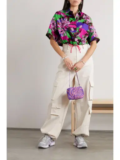 Moncler Cropped Floral-print Cotton-poplin Shirt | Thumbnail 2 Moncler Cropped Floral-print Cotton-poplin Shirt | Thumbnail 2