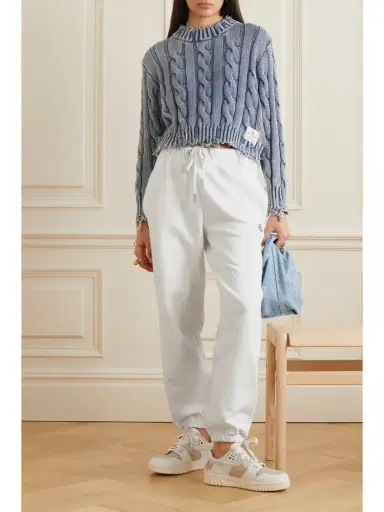 Moncler Tapered Cotton-jersey Track Pants | Thumbnail 2