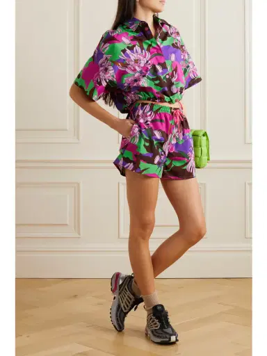 Moncler Floral-print Cotton-poplin Shorts | Thumbnail 2