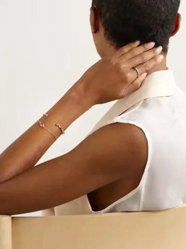 STONE AND STRAND Myrtle 10-karat Gold Sapphire Cuff | Thumbnail 4 STONE AND STRAND Myrtle 10-karat Gold Sapphire Cuff | Thumbnail 4