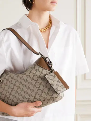 Gucci Gg Emblem Printed Coated-canvas And Leather Cardholder | Thumbnail 2