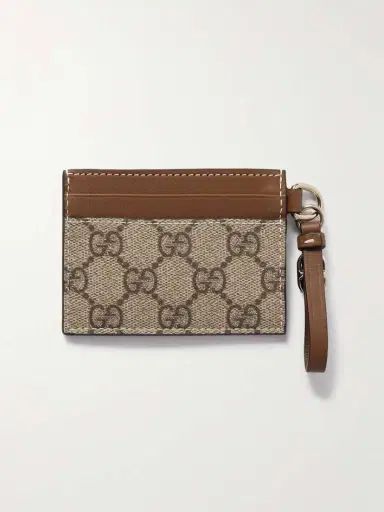 Gucci Gg Emblem Printed Coated-canvas And Leather Cardholder | Thumbnail 3