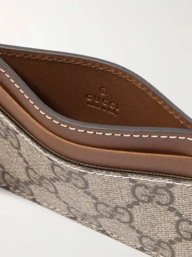 Gucci Gg Emblem Printed Coated-canvas And Leather Cardholder | Thumbnail 5