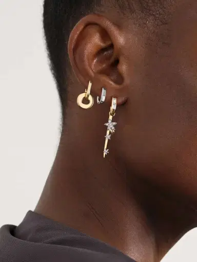 Foundrae Blossoms Resilience 18-karat Yellow And White Gold Diamond Single Hoop Earring | Thumbnail 4