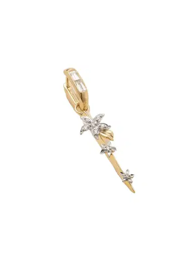 Foundrae Blossoms Resilience 18-karat Yellow And White Gold Diamond Single Hoop Earring | Thumbnail 1