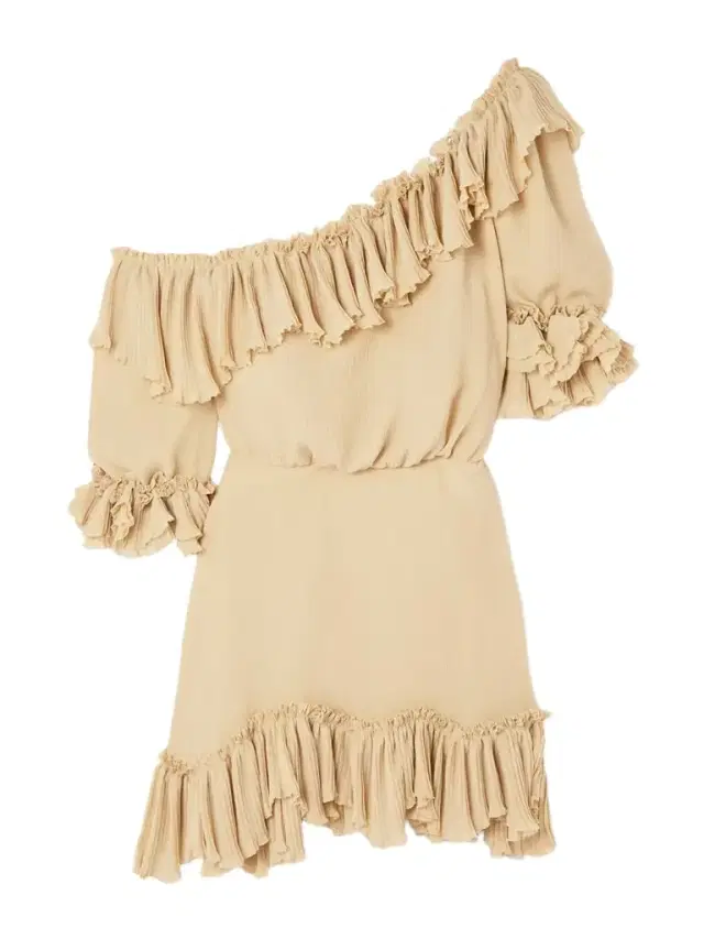 Off-the-shoulder Ruffled Silk-crepon Mini Dress
