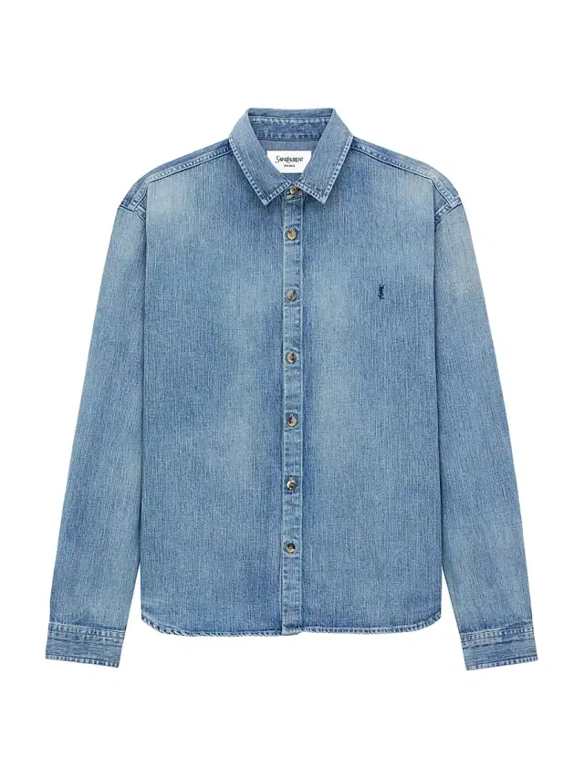 Saint Laurent Men's Cassandre Shirt in Denim - Day Blue
