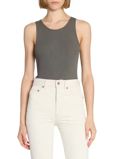 Saint Laurent Women's Cassandre Tank Top - Anthracite - Size XL | Thumbnail 4 Saint Laurent Women's Cassandre Tank Top - Anthracite - Size XL | Thumbnail 4