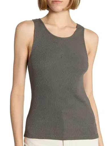 Saint Laurent Women's Cassandre Tank Top - Anthracite - Size XL | Thumbnail 7 Saint Laurent Women's Cassandre Tank Top - Anthracite - Size XL | Thumbnail 7