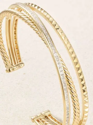 David Yurman Crossover Trio 18-karat Gold Diamond Cuff | Thumbnail 3 David Yurman Crossover Trio 18-karat Gold Diamond Cuff | Thumbnail 3