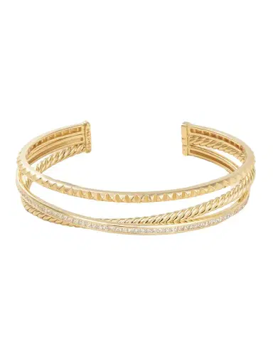 David Yurman Crossover Trio 18-karat Gold Diamond Cuff | Thumbnail 1 David Yurman Crossover Trio 18-karat Gold Diamond Cuff | Thumbnail 1
