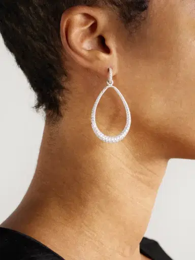 Irene Neuwirth Swing 18-karat White Gold Diamond Hoop Earrings | Thumbnail 2 Irene Neuwirth Swing 18-karat White Gold Diamond Hoop Earrings | Thumbnail 2