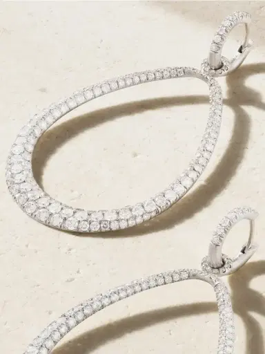 Irene Neuwirth Swing 18-karat White Gold Diamond Hoop Earrings | Thumbnail 4 Irene Neuwirth Swing 18-karat White Gold Diamond Hoop Earrings | Thumbnail 4
