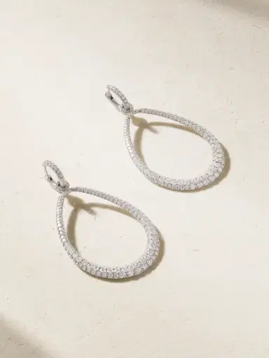 Irene Neuwirth Swing 18-karat White Gold Diamond Hoop Earrings | Thumbnail 1 Irene Neuwirth Swing 18-karat White Gold Diamond Hoop Earrings | Thumbnail 1