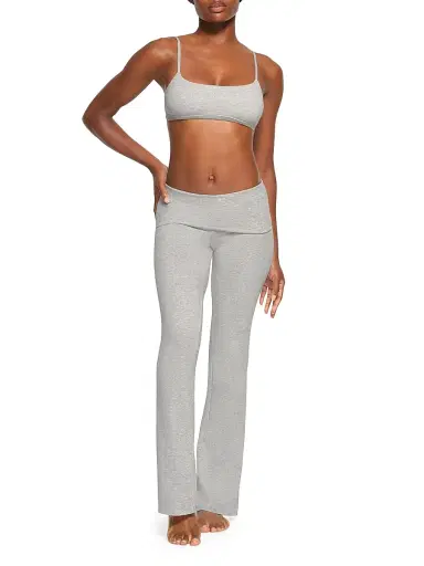 Skims Women's Cotton Jersey Foldover Pants - Light Heather Grey - Size XS | Thumbnail 2 Skims Women's Cotton Jersey Foldover Pants - Light Heather Grey - Size XS | Thumbnail 2