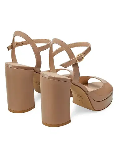 Stuart Weitzman Women's Dayna II 100MM Patent Leather Platform Sandals | Thumbnail 3 Stuart Weitzman Women's Dayna II 100MM Patent Leather Platform Sandals | Thumbnail 3