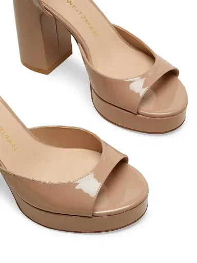 Stuart Weitzman Women's Dayna II 100MM Patent Leather Platform Sandals | Thumbnail 4 Stuart Weitzman Women's Dayna II 100MM Patent Leather Platform Sandals | Thumbnail 4
