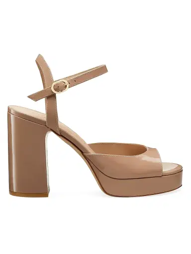 Stuart Weitzman Women's Dayna II 100MM Patent Leather Platform Sandals | Thumbnail 1 Stuart Weitzman Women's Dayna II 100MM Patent Leather Platform Sandals | Thumbnail 1