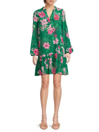 Lilly Pulitzer Women's Evaline Floral Silk Dress - Size 2 | Thumbnail 2