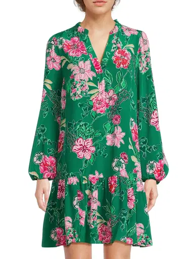 Lilly Pulitzer Women's Evaline Floral Silk Dress - Size 2 | Thumbnail 3