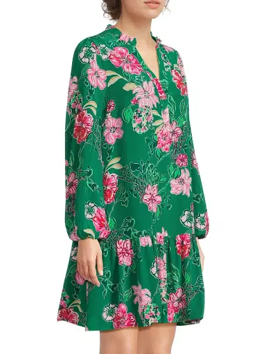 Lilly Pulitzer Women's Evaline Floral Silk Dress - Size 2 | Thumbnail 4