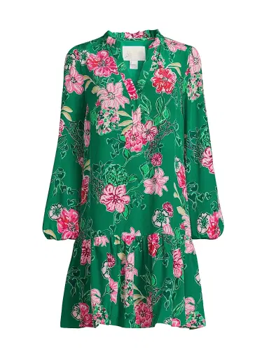 Lilly Pulitzer Women's Evaline Floral Silk Dress - Size 2 | Thumbnail 1