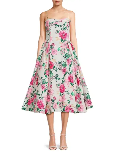 Lilly Pulitzer Women's Lillyanna Floral Fit-&-Flare Dress - Coconut - Size 6 | Thumbnail 3 Lilly Pulitzer Women's Lillyanna Floral Fit-&-Flare Dress - Coconut - Size 6 | Thumbnail 3