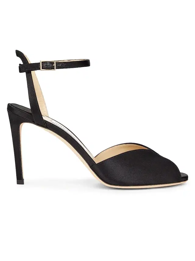Jimmy Choo Women's Sacora 85MM Satin Sandals - Black
