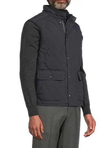 Ralph Lauren Purple Label Men's Carleton Quilted Down Vest - Classic Chairman Navy - Size XXL | Thumbnail 4