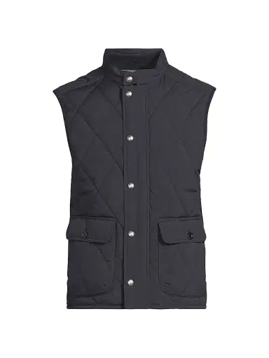 Ralph Lauren Purple Label Men's Carleton Quilted Down Vest - Classic Chairman Navy - Size XXL | Thumbnail 1