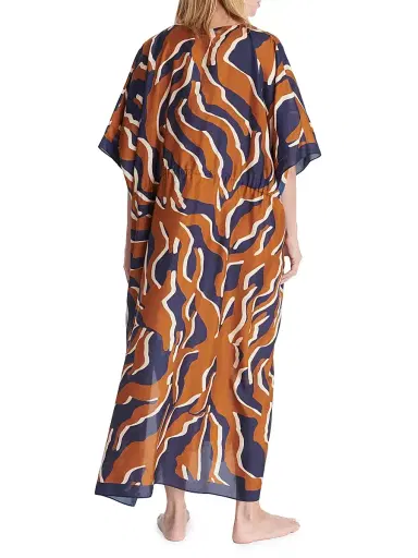 Eres Women's Archipel Printed Silk Drawstring Caftan | Thumbnail 3 Eres Women's Archipel Printed Silk Drawstring Caftan | Thumbnail 3