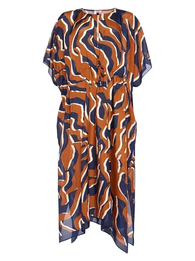 Eres Women's Archipel Printed Silk Drawstring Caftan | Thumbnail 1 Eres Women's Archipel Printed Silk Drawstring Caftan | Thumbnail 1
