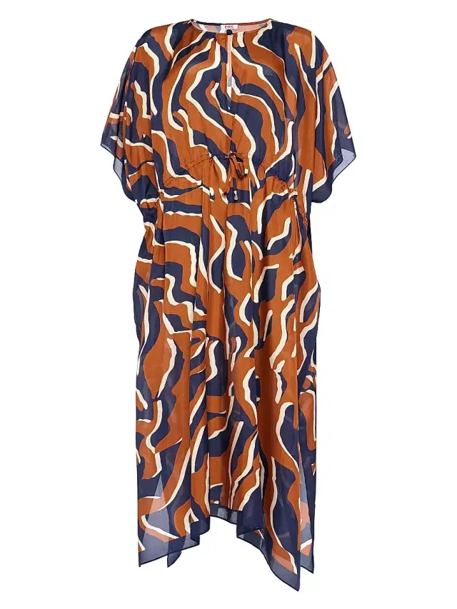 ERES Women's Archipel Printed Silk Drawstring Caftan - Ecorce