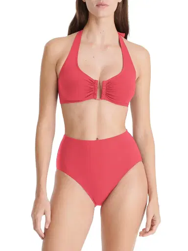 Eres Women's Dedicace Ruched Halter Bikini Top - Corail - Size 12 | Thumbnail 3