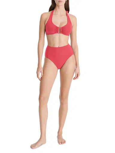 Eres Women's Dedicace Ruched Halter Bikini Top - Corail - Size 12 | Thumbnail 6