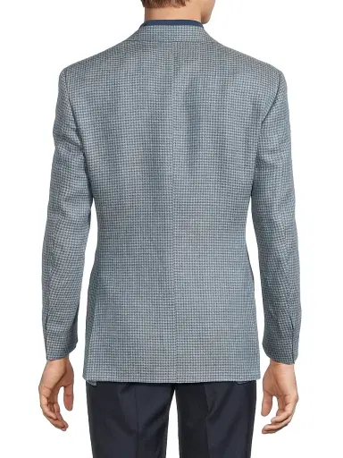 Canali Men's Houndstooth Linen-Wool Sportcoat - Green - Size 44 | Thumbnail 5 Canali Men's Houndstooth Linen-Wool Sportcoat - Green - Size 44 | Thumbnail 5