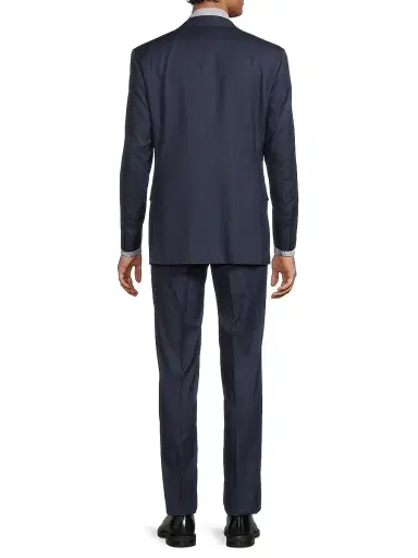Canali Men's Microcheck Classic-Fit Wool Suit - Dark Blue | Thumbnail 5 Canali Men's Microcheck Classic-Fit Wool Suit - Dark Blue | Thumbnail 5