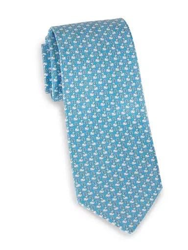 Ferragamo Men's Zarina Swan Tie | Thumbnail 1 Ferragamo Men's Zarina Swan Tie | Thumbnail 1