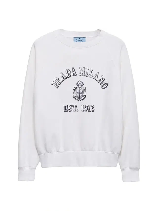 Women's Cotton Crew-Neck Sweatshirt - White