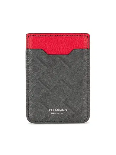 Ferragamo Men's Monogram Coated Card Holder | Thumbnail 1