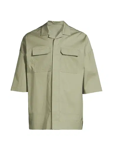 Rick Owens Men's Camicia Tommy Shirt - Celadon - Size 44 | Thumbnail 1 Rick Owens Men's Camicia Tommy Shirt - Celadon - Size 44 | Thumbnail 1