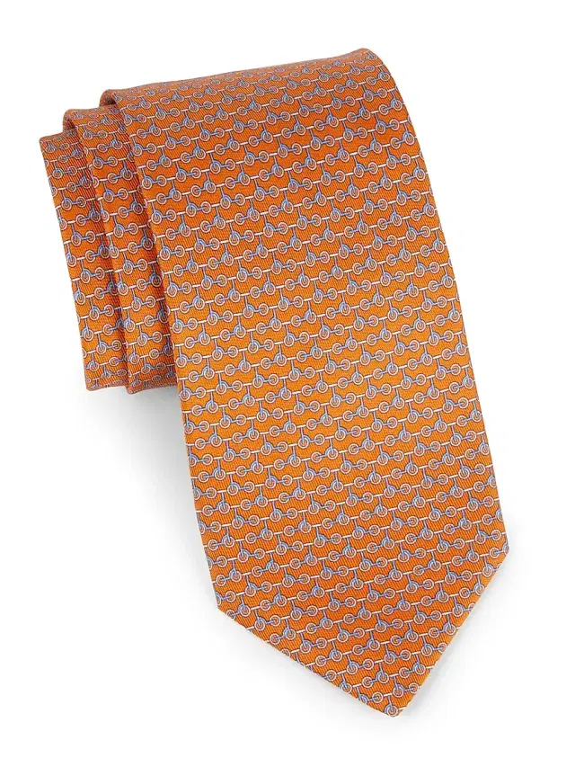 Men's Ziro Bike Print Tie - Arancio