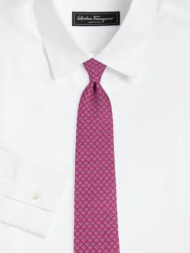 Ferragamo Men's Gancini Jacquard Tie - Rosso | Thumbnail 2 Ferragamo Men's Gancini Jacquard Tie - Rosso | Thumbnail 2
