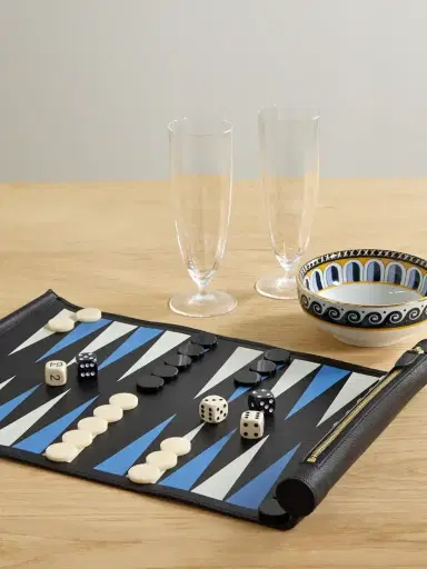 Smythson Panama Printed Textured-leather Backgammon Roll | Thumbnail 2